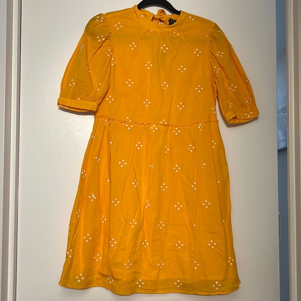 NWT Saffron dress with white embellishments.